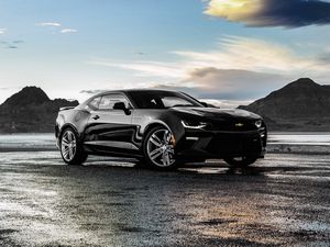 Превью обои chevrolet, camaro, ss, черный, вид сбоку