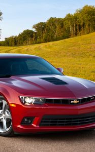 Превью обои chevrolet, camaro, ss, 2013, красный