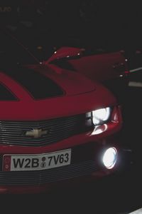 Превью обои chevrolet camaro, вид спереди, фары, передний бампер