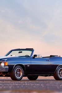 Превью обои chevrolet, chevelle, malibu, кабриолет, вид сбоку