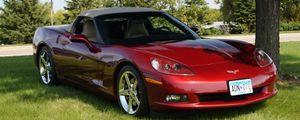 Превью обои chevrolet corvette, chevrolet, автомобиль, красный