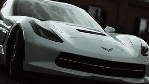 Превью обои chevrolet corvette, chevrolet, машина, спорткар, суперкар, белый, вид спереди