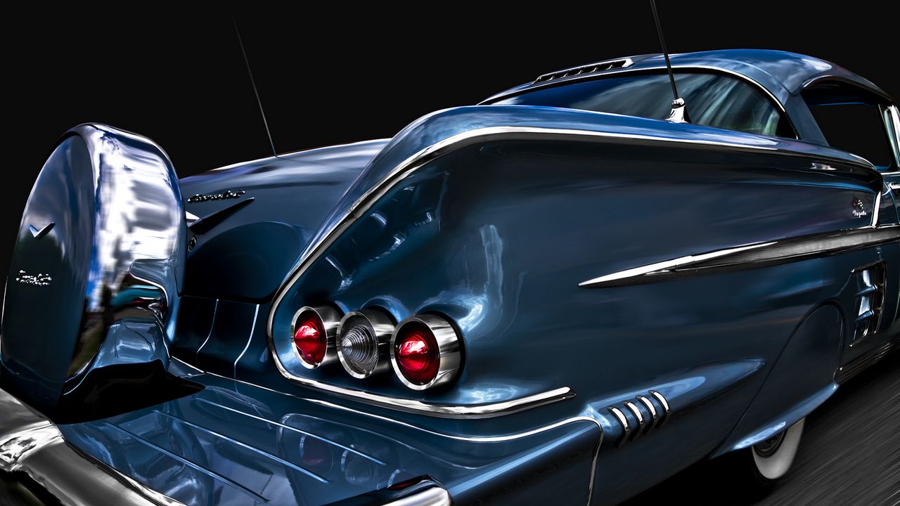Обои chevrolet, impala, 1958, бампер, классика, ретро