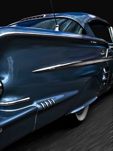 Превью обои chevrolet, impala, 1958, бампер, классика, ретро