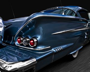 Превью обои chevrolet, impala, 1958, бампер, классика, ретро