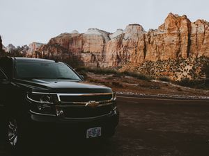 Превью обои chevrolet, внедорожник, вид спереди, путешествие