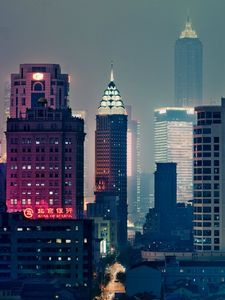 Превью обои china, hong kong, китай, гонконг, здания, город, ночь