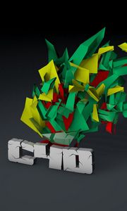 Превью обои cinema 4d, буквы, разноцветный