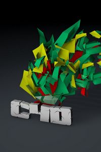 Превью обои cinema 4d, буквы, разноцветный