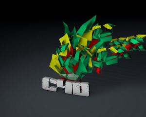 Превью обои cinema 4d, буквы, разноцветный