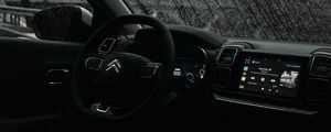 Превью обои citroеn, автомобиль, руль, панель управления, салон, черный