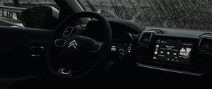 Превью обои citroеn, автомобиль, руль, панель управления, салон, черный