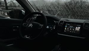 Превью обои citroеn, автомобиль, руль, панель управления, салон, черный