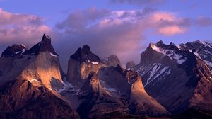 Превью обои cuernos del paine, анды, чили, горы, высота, вершины