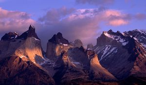 Превью обои cuernos del paine, анды, чили, горы, высота, вершины