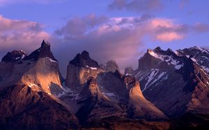 Превью обои cuernos del paine, анды, чили, горы, высота, вершины