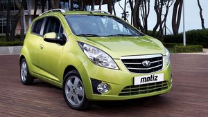 Превью обои daewoo, matiz, зеленый, вид сбоку