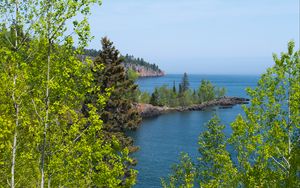 Превью обои деревья, остров, море, пейзаж