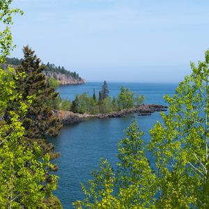 Превью обои деревья, остров, море, пейзаж