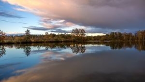 Превью обои деревья, отражение, озеро, природа, пейзаж
