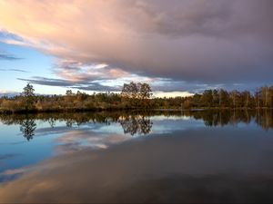 Превью обои деревья, отражение, озеро, природа, пейзаж