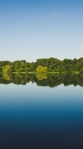 Превью обои деревья, отражение, озеро, вода, пейзаж