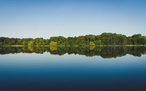 Превью обои деревья, отражение, озеро, вода, пейзаж