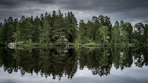 Превью обои деревья, озеро, отражение
