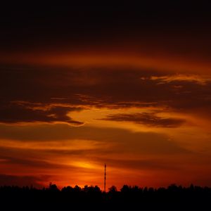 Превью обои деревья, силуэт, тени, облака, закат, темный, пейзаж