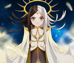 Превью обои девушка, ангел, нимб, аниме, арт