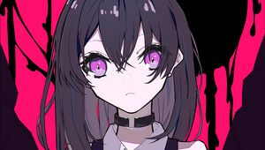 Превью обои девушка, чокер, аниме