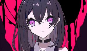 Превью обои девушка, чокер, аниме