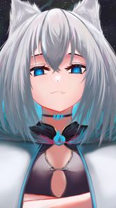 Превью обои девушка, чокер, неко, аниме