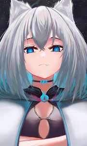 Превью обои девушка, чокер, неко, аниме