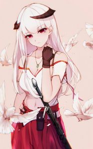 Превью обои девушка, демон, меч, воин, аниме