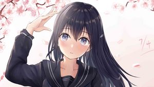 Превью обои девушка, форма, жест, аниме