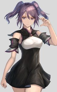 Превью обои девушка, хвостики, платье, аниме