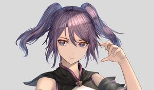 Превью обои девушка, хвостики, платье, аниме