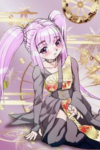 Превью обои девушка, хвостики, взгляд, аниме, арт