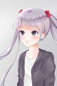 Превью обои девушка, хвостики, взгляд, аниме