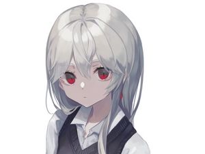 Превью обои девушка, книга, платье, взгляд, аниме, арт