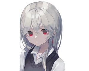 Превью обои девушка, книга, платье, взгляд, аниме, арт