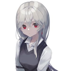 Превью обои девушка, книга, платье, взгляд, аниме, арт