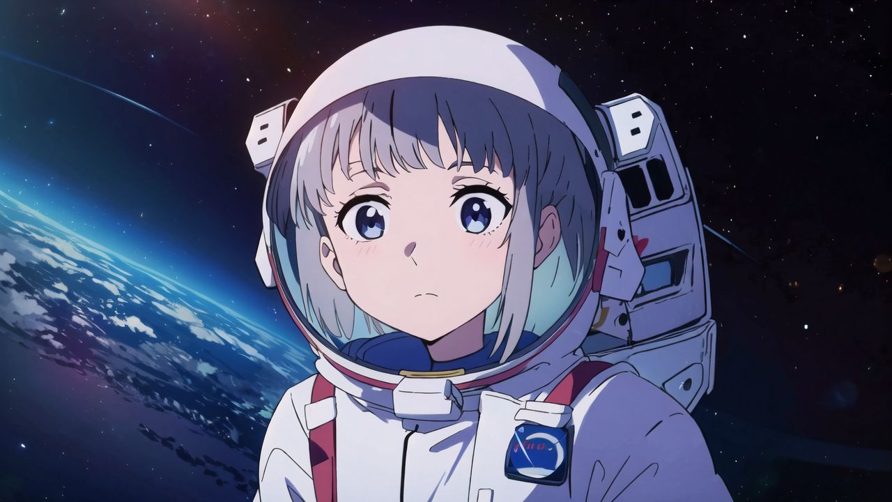 Обои девушка, космонавт, скафандр, космос, аниме картинки на рабочий стол,фото скачать бесплатно