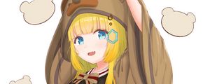 Превью обои девушка, медвежонок, игрушка, милый, аниме