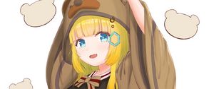 Превью обои девушка, медвежонок, игрушка, милый, аниме