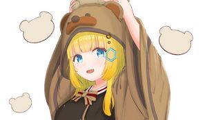 Превью обои девушка, медвежонок, игрушка, милый, аниме