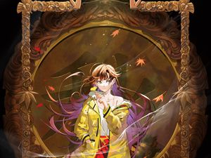 Превью обои девушка, плащ, аниме, арт