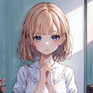 Превью обои девушка, платье, белый, свет, аниме, арт