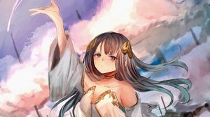 Превью обои девушка, платье, взгляд, фэнтези, аниме, арт